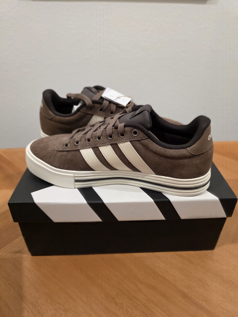 New Adidas Brown Sneakers with Cream Stripes
